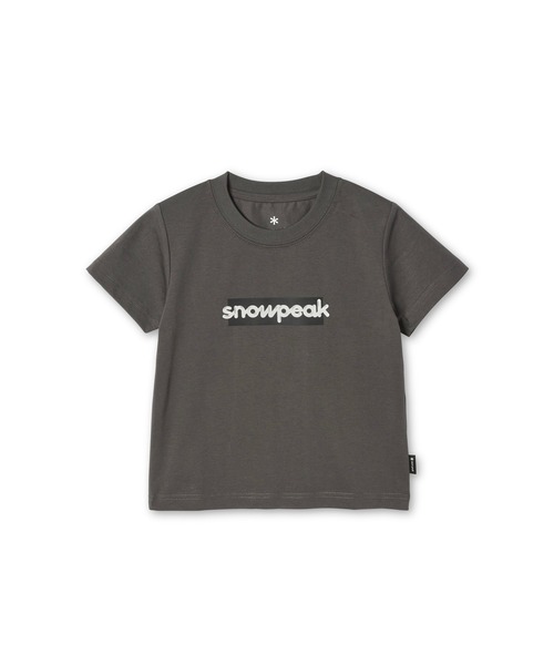 Snow Peak(スノーピーク)の「Snow Peak / SP Reflective Typography T Kids リフレクティブ タイポグラフィ Tシャツ キッズ(Tシャツ/カットソー・キッズ・オフホワイト/チャコール・125cm/140cm/110cm)」の2枚目の写真