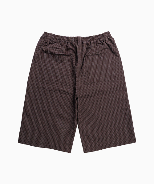 SAINTPAIN（セイントペイン）の「SPリングルチェックワイドバンディングバミューダパンツブラウン（その他パンツ・レディース・その他・FREE）」の2枚目の写真