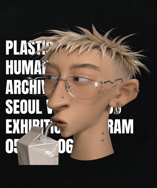 LAUGHER(ラファー)の「プラスチックヒューマンTシャツ - ブラック(Tシャツ/カットソー・レディース・ブラック・MEDIUM/LARGE/X-LARGE)」の2枚目の写真