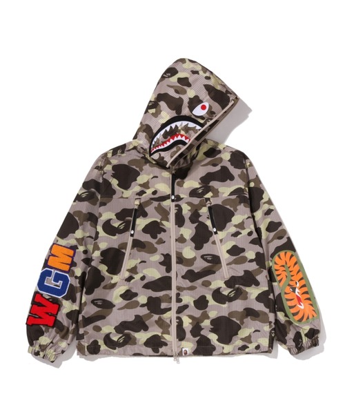 A BATHING APE(アベイシングエイプ)の「COLOR CAMO REFLECTIVE RIPSTOP SHARK FULL ZIP JACKET(ミリタリージャケット・メンズ・ブラック/ブラウン/パープル・XX-LARGE/X-LARGE/SMALL/LARGE/MEDIUM)」の3枚目の写真