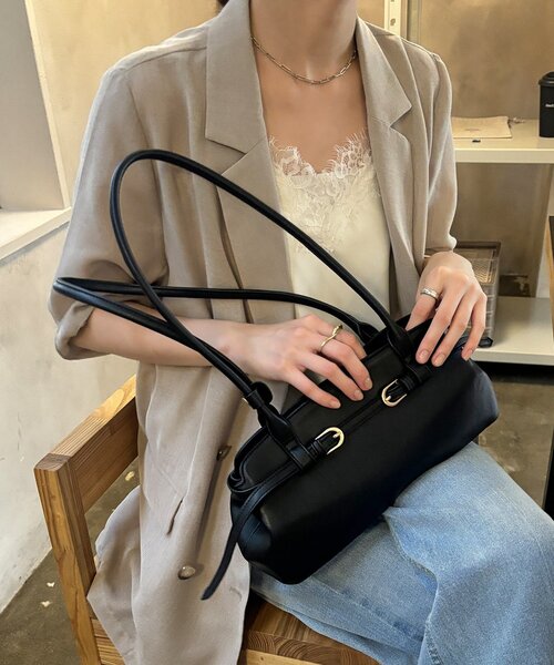 DouDou（ドゥドゥ）の「【REI企画】バックルロングショルダーバッグ（トートバッグ・レディース・ダークブラウン/ブラック・FREE）」の20枚目の写真