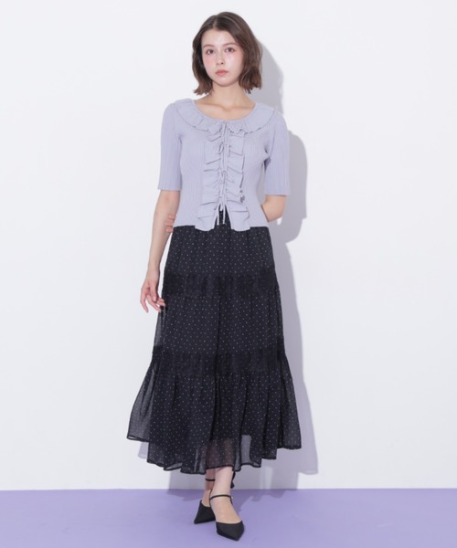 JILL by JILL STUART(ジルバイジルスチュアート)の「レース切り替えティアードスカート(スカート・レディース・ブラック系その他/ホワイト系その他・FREE)」の16枚目の写真