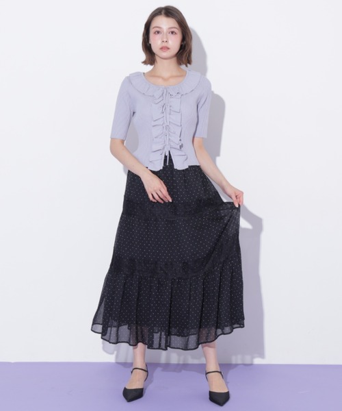 JILL by JILL STUART(ジルバイジルスチュアート)の「レース切り替えティアードスカート(スカート・レディース・ブラック系その他/ホワイト系その他・FREE)」の13枚目の写真