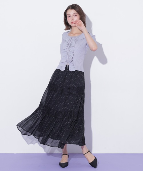 JILL by JILL STUART(ジルバイジルスチュアート)の「レース切り替えティアードスカート(スカート・レディース・ブラック系その他/ホワイト系その他・FREE)」の18枚目の写真