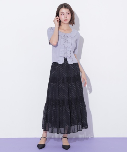 JILL by JILL STUART(ジルバイジルスチュアート)の「レース切り替えティアードスカート(スカート・レディース・ブラック系その他/ホワイト系その他・FREE)」の15枚目の写真