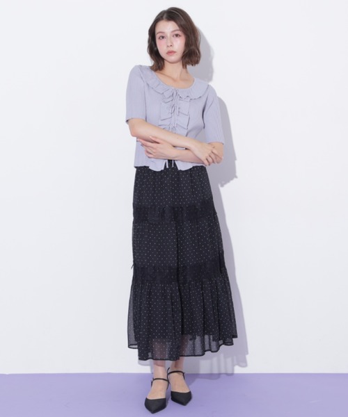 JILL by JILL STUART(ジルバイジルスチュアート)の「レース切り替えティアードスカート(スカート・レディース・ブラック系その他/ホワイト系その他・FREE)」の14枚目の写真