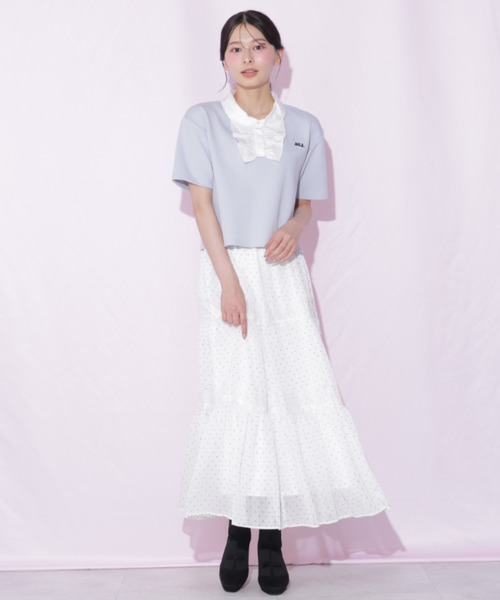 JILL by JILL STUART(ジルバイジルスチュアート)の「レース切り替えティアードスカート(スカート・レディース・ブラック系その他/ホワイト系その他・FREE)」の8枚目の写真