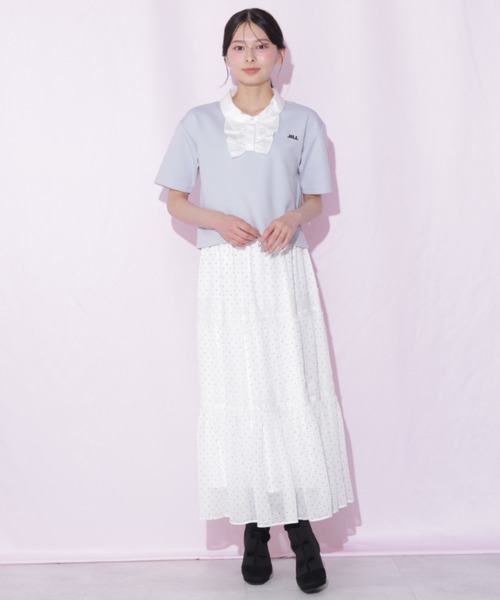 JILL by JILL STUART(ジルバイジルスチュアート)の「レース切り替えティアードスカート(スカート・レディース・ブラック系その他/ホワイト系その他・FREE)」の9枚目の写真