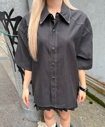 ステッチメタルボタンシャツ