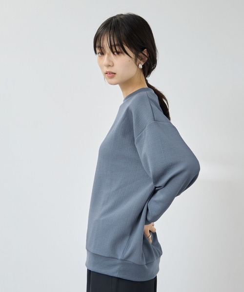 Mac-House(マックハウス)の「【Free Nature/フリーネイチャー】ふくれジャガードプルオーバー(Tシャツ/カットソー・レディース・アイボリー/ブルー系/ブラック・M/XL/L)」の5枚目の写真