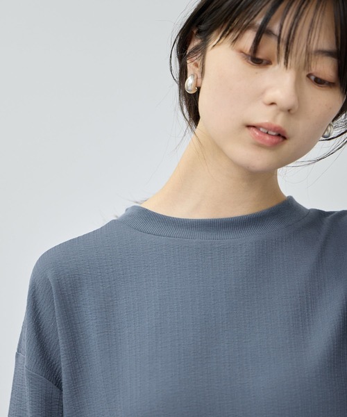 Mac-House(マックハウス)の「【Free Nature/フリーネイチャー】ふくれジャガードプルオーバー(Tシャツ/カットソー・レディース・アイボリー/ブルー系/ブラック・M/XL/L)」の7枚目の写真