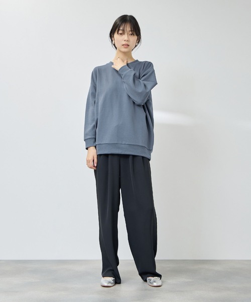 Mac-House(マックハウス)の「【Free Nature/フリーネイチャー】ふくれジャガードプルオーバー(Tシャツ/カットソー・レディース・アイボリー/ブルー系/ブラック・M/XL/L)」の8枚目の写真