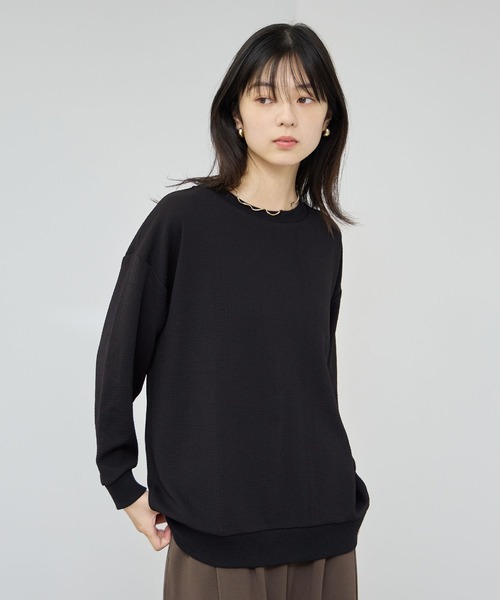 Mac-House(マックハウス)の「【Free Nature/フリーネイチャー】ふくれジャガードプルオーバー(Tシャツ/カットソー・レディース・アイボリー/ブルー系/ブラック・M/XL/L)」の13枚目の写真