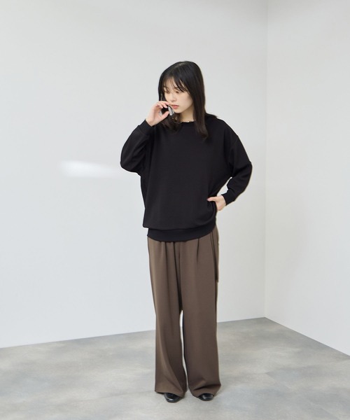 Mac-House(マックハウス)の「【Free Nature/フリーネイチャー】ふくれジャガードプルオーバー(Tシャツ/カットソー・レディース・アイボリー/ブルー系/ブラック・M/XL/L)」の15枚目の写真