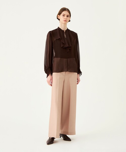 BALLSEY(ボールジィ)の「Diana タックレスワイドパンツ(その他パンツ・レディース・ダークブラウン/ライトピンク・36/34)」の3枚目の写真