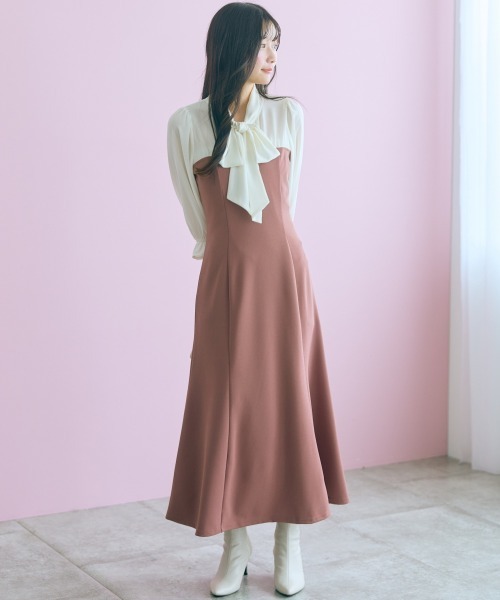 marun(マルン)の「<大きいサイズ>リボンタイブラウスドッキングマーメイドワンピース marun(ワンピース・レディース・モカ/ブラック・L/LL/5L/4L/3L)」の15枚目の写真
