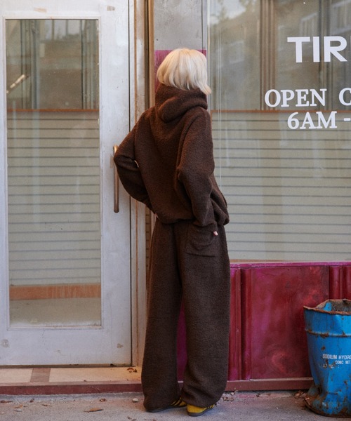 GREEN BUTTER(グリーンバター)の「TEDDY WOOL PANTS(スウェットパンツ・レディース・ブルー/ブラウン/ベージュ・FREE)」の8枚目の写真