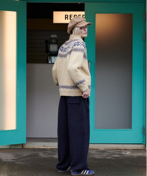 GREEN BUTTER(グリーンバター)の「TEDDY WOOL PANTS(スウェットパンツ・レディース・ブルー/ブラウン/ベージュ・FREE)」の20枚目の写真
