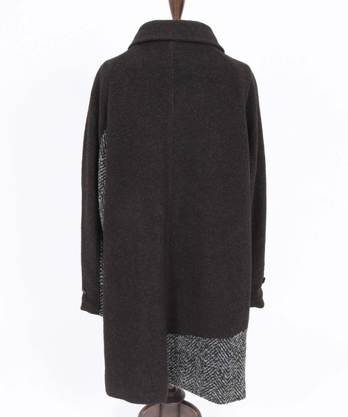ANGENEHM（アンゲネーム）の「mj11786-Wool Sliver × Shaggy Panel Soutien Collar Coat ステンカラーコート(AG07-013acg)（ステンカラーコート・メンズ・ブラウン/チャコール/ブラック・S/M/L）」の14枚目の写真