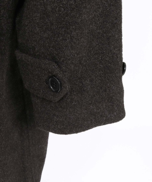 ANGENEHM（アンゲネーム）の「mj11786-Wool Sliver × Shaggy Panel Soutien Collar Coat ステンカラーコート(AG07-013acg)（ステンカラーコート・メンズ・ブラウン/チャコール/ブラック・S/M/L）」の18枚目の写真