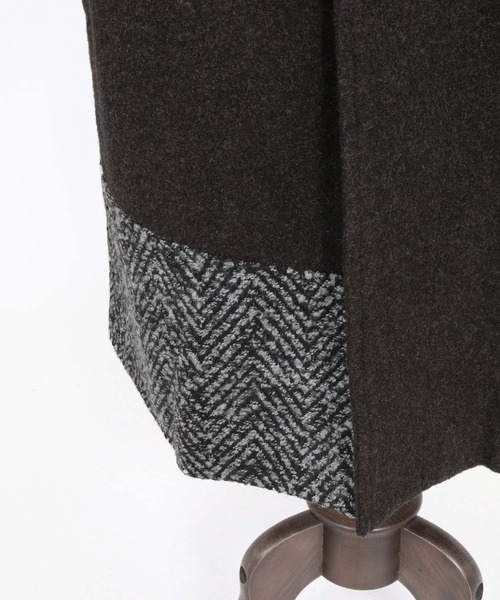 ANGENEHM（アンゲネーム）の「mj11786-Wool Sliver × Shaggy Panel Soutien Collar Coat ステンカラーコート(AG07-013acg)（ステンカラーコート・メンズ・ブラウン/チャコール/ブラック・S/M/L）」の19枚目の写真