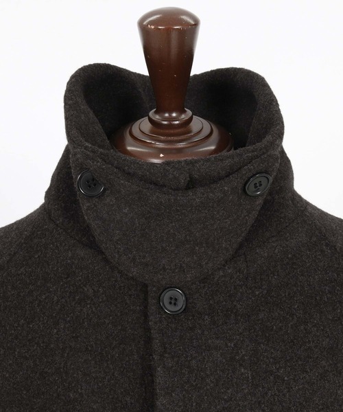 ANGENEHM（アンゲネーム）の「mj11786-Wool Sliver × Shaggy Panel Soutien Collar Coat ステンカラーコート(AG07-013acg)（ステンカラーコート・メンズ・ブラウン/チャコール/ブラック・S/M/L）」の11枚目の写真