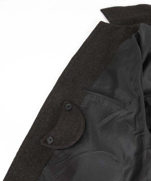 ANGENEHM（アンゲネーム）の「mj11786-Wool Sliver × Shaggy Panel Soutien Collar Coat ステンカラーコート(AG07-013acg)（ステンカラーコート・メンズ・ブラウン/チャコール/ブラック・S/M/L）」の12枚目の写真