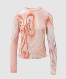 Graphic Mesh Velour Top