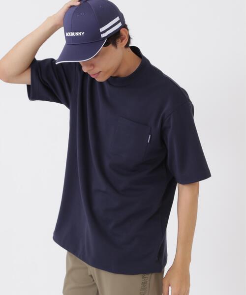 Jack Bunny!!(ジャックバニー)の「タックリバー半袖モックネックカットソー(Tシャツ/カットソー・メンズ・ネイビー/ホワイト/グレー・LARGE/X-LARGE/MEDIUM)」の3枚目の写真