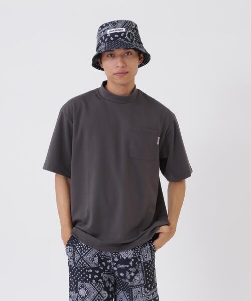 Jack Bunny!!(ジャックバニー)の「タックリバー半袖モックネックカットソー(Tシャツ/カットソー・メンズ・ネイビー/ホワイト/グレー・LARGE/X-LARGE/MEDIUM)」の11枚目の写真