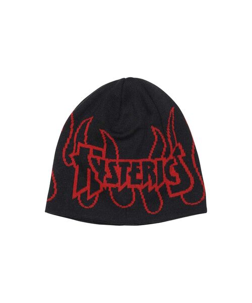 HYSTERIC GLAMOUR(ヒステリックグラマー)の「FIRE HYSTERIC ビーニー(ニットキャップ/ビーニー・メンズ・イエロー/ブラック/ホワイト・FREE)」の3枚目の写真
