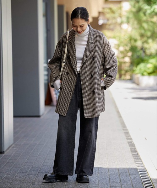 JOURNAL STANDARD（ジャーナルスタンダード）の「《追加》スーパー120ビーバーリバージャコット（その他アウター・レディース・チャコールグレー/ブラック系その他・FREE）」の4枚目の写真