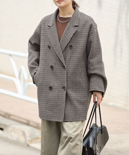 JOURNAL STANDARD（ジャーナルスタンダード）の「《追加》スーパー120ビーバーリバージャコット（その他アウター・レディース・チャコールグレー/ブラック系その他・FREE）」の9枚目の写真