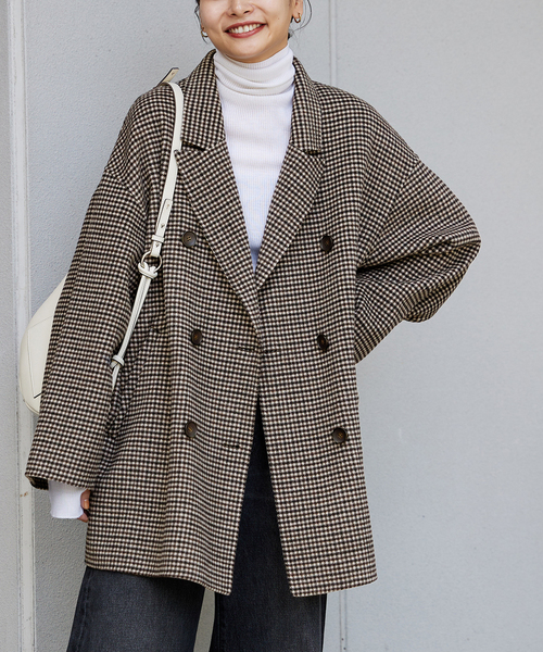 JOURNAL STANDARD（ジャーナルスタンダード）の「《追加》スーパー120ビーバーリバージャコット（その他アウター・レディース・チャコールグレー/ブラック系その他・FREE）」の12枚目の写真