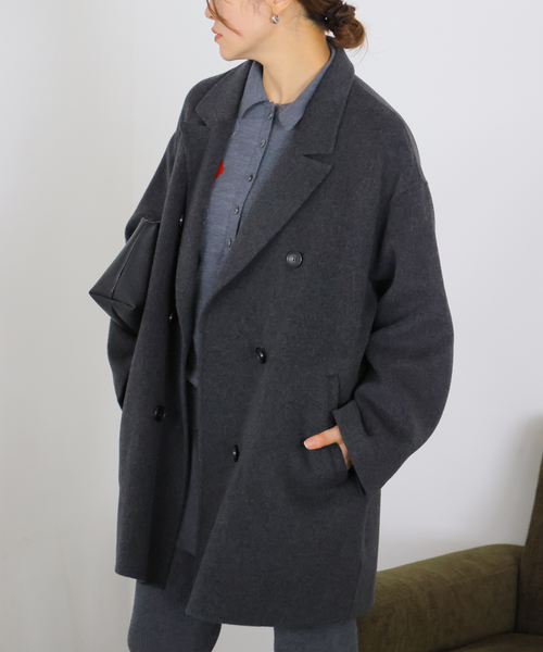 JOURNAL STANDARD（ジャーナルスタンダード）の「《追加》スーパー120ビーバーリバージャコット（その他アウター・レディース・チャコールグレー/ブラック系その他・FREE）」の19枚目の写真