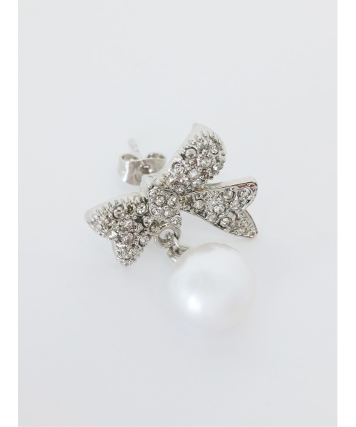 M me eme（エムミーエメ）の「Bijou ribbon ear jewelry(eme10878)（イヤリング・レディース・ゴールド/シルバー・FREE）」の4枚目の写真