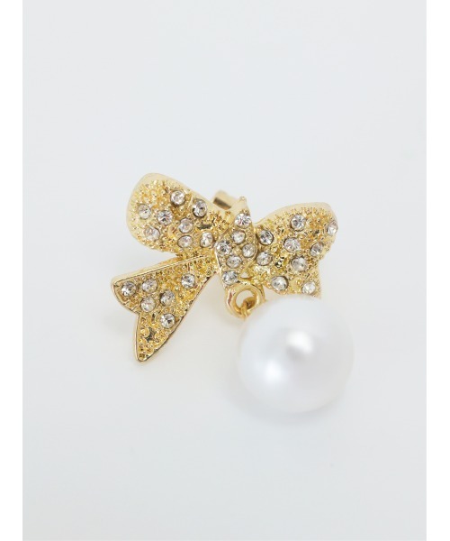 M me eme（エムミーエメ）の「Bijou ribbon ear jewelry(eme10878)（イヤリング・レディース・ゴールド/シルバー・FREE）」の5枚目の写真
