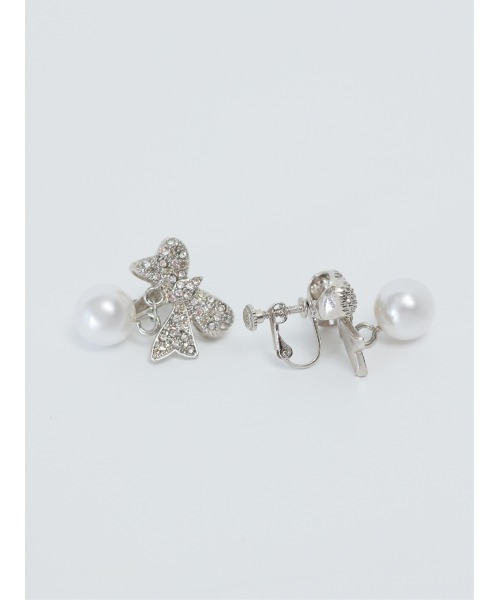 M me eme（エムミーエメ）の「Bijou ribbon ear jewelry(eme10878)（イヤリング・レディース・ゴールド/シルバー・FREE）」の6枚目の写真