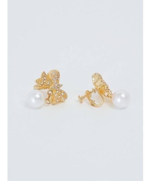 M me eme（エムミーエメ）の「Bijou ribbon ear jewelry(eme10878)（イヤリング・レディース・ゴールド/シルバー・FREE）」の7枚目の写真
