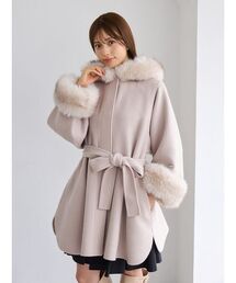 フードファーAラインミドルコート