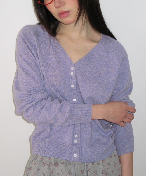 RONRON(ロンロン)の「BUTTON POINT V NECK KNIT CARDIGAN SOFT PURPLE(カーディガン/ボレロ・レディース・その他・FREE)」の1枚目の写真