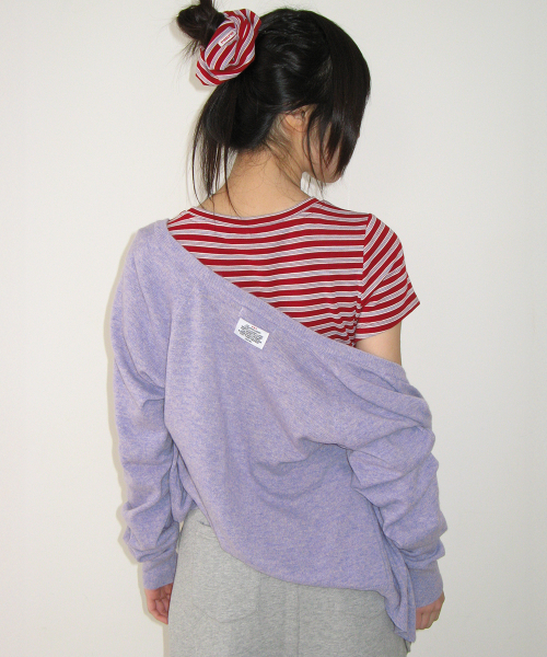 RONRON(ロンロン)の「BUTTON POINT V NECK KNIT CARDIGAN SOFT PURPLE(カーディガン/ボレロ・レディース・その他・FREE)」の4枚目の写真