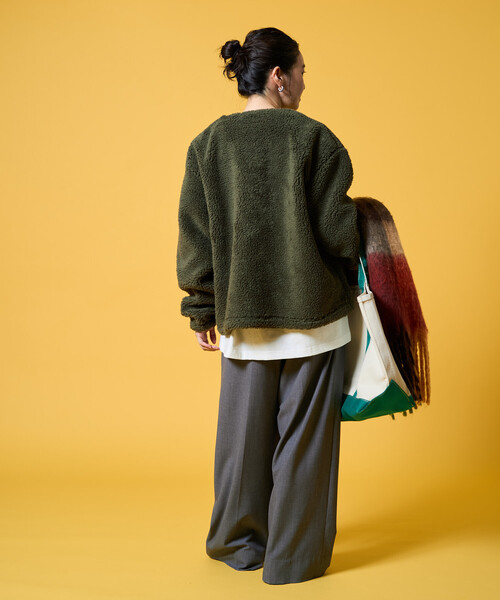 FREAK'S STORE(フリークスストア)の「限定展開 KELTY × FREAK'S STORE/ケルティ 別注 ボア スナップ ボタン カーディガン(その他アウター・レディース・ブラック/ナチュラル/オリーブ・フリ-)」の9枚目の写真