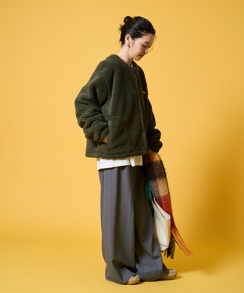 FREAK'S STORE(フリークスストア)の「限定展開 KELTY × FREAK'S STORE/ケルティ 別注 ボア スナップ ボタン カーディガン(その他アウター・レディース・ブラック/ナチュラル/オリーブ・フリ-)」の10枚目の写真