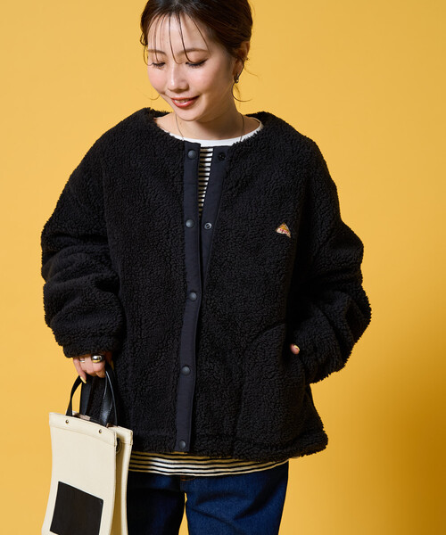 FREAK'S STORE(フリークスストア)の「限定展開 KELTY × FREAK'S STORE/ケルティ 別注 ボア スナップ ボタン カーディガン(その他アウター・レディース・ブラック/ナチュラル/オリーブ・フリ-)」の12枚目の写真
