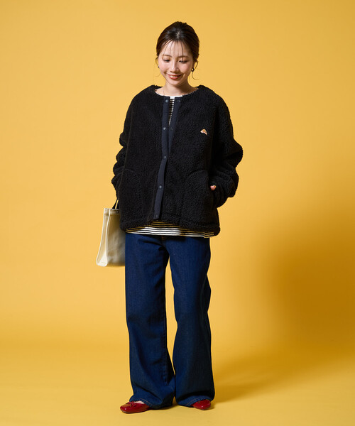 FREAK'S STORE(フリークスストア)の「限定展開 KELTY × FREAK'S STORE/ケルティ 別注 ボア スナップ ボタン カーディガン(その他アウター・レディース・ブラック/ナチュラル/オリーブ・フリ-)」の16枚目の写真