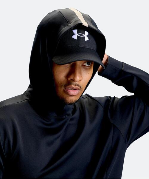 UNDER ARMOUR(アンダーアーマー)の「UAティートゥーグリーン アーマーニット ロングスリーブ フーディー(ゴルフ/メンズ)(その他トップス・メンズ・ブラック・3XL/2XL/L/XL/M)」の4枚目の写真