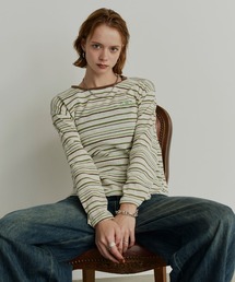 ワンポイント刺繍マルチボーダーロングスリーブTシャツ
