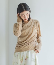 mysty woman | 【着回し力抜群】ベロアドレープカットソー長袖 1093201(Tシャツ/カットソー)