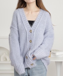 モヘヤタッチロングカーディガン